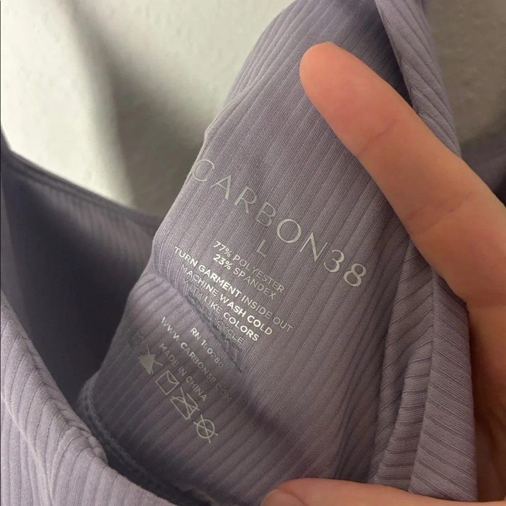 Carbon38 Racerback Bra in Ribbed Melt Lavender Gray - Picture 4 of 4